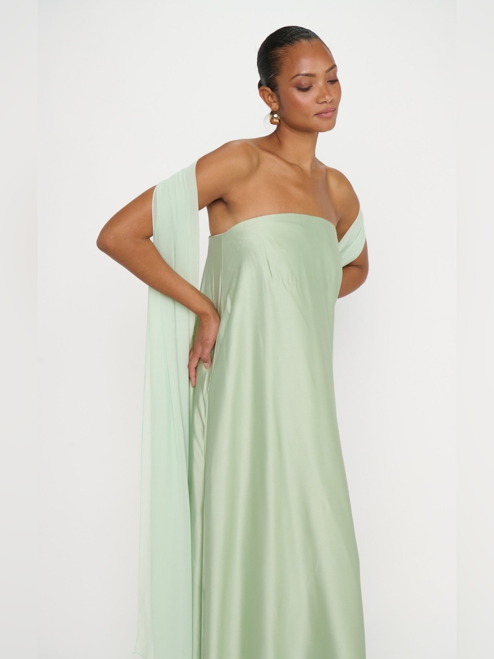 Show Me Your Mumu Tinsley Maxi Dress size medium M tube pistachio green nwot - Picture 4 of 5